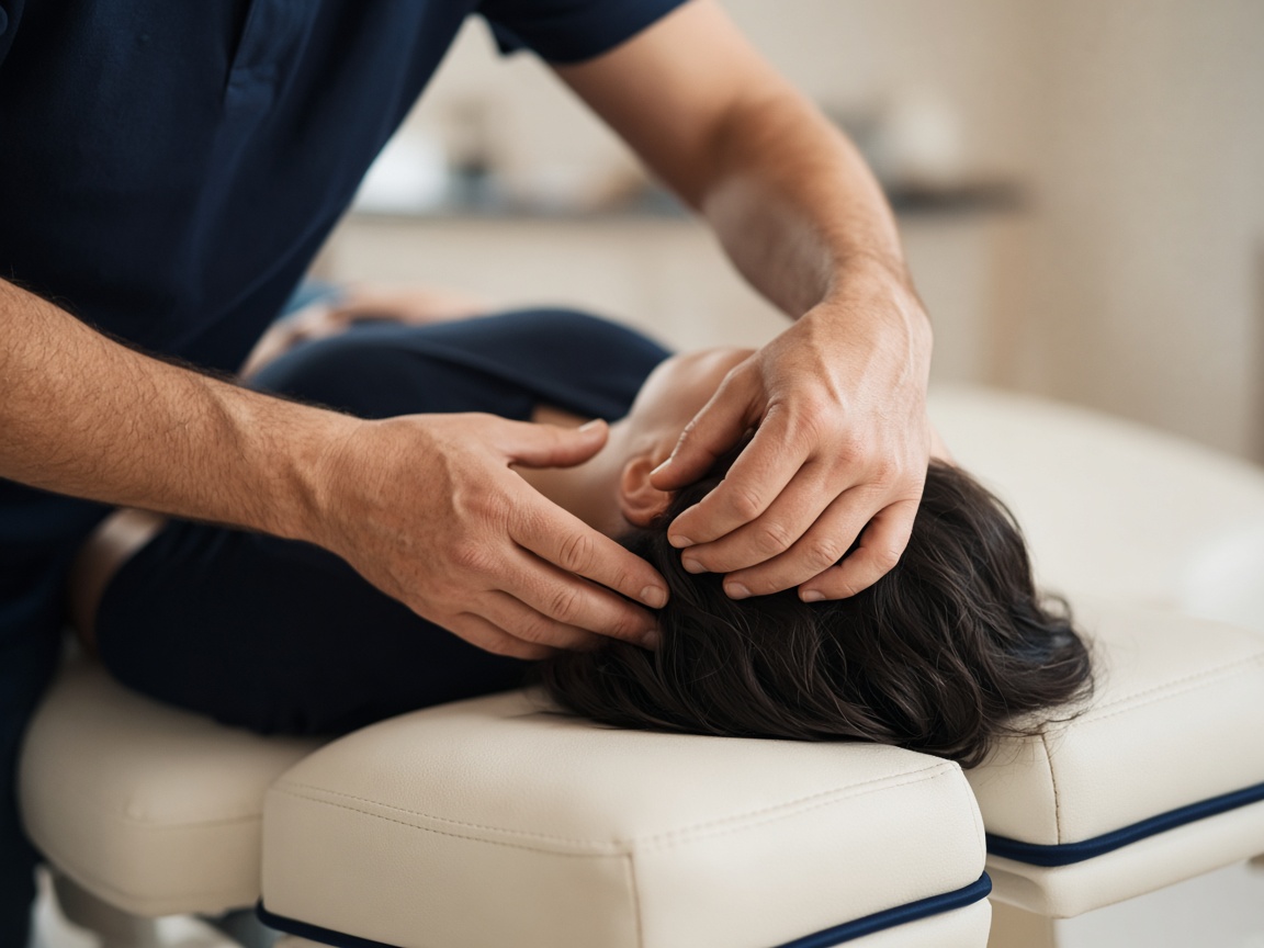 Hands-on cervical work at Chiropractic Solutions